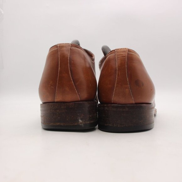 A. testoni Brown Leather Men's Size 10 M Apron Toe Lace Up Dress Shoes ITALY - Picture 4 of 13